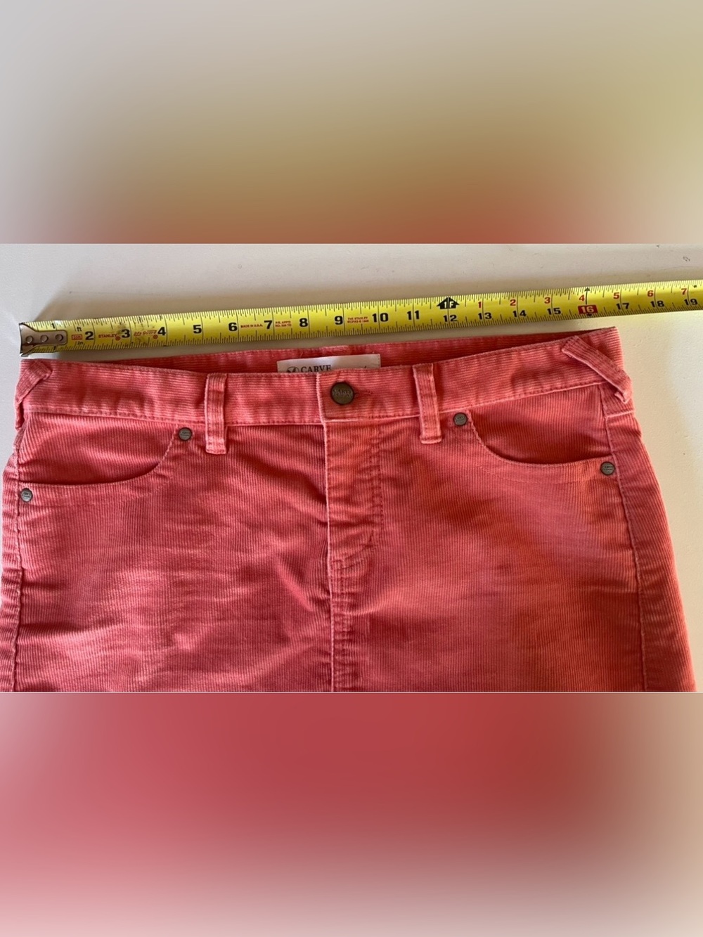 Women’s Carve Designs mini MAUI SKIRT organic cotton raw hem stretch coral 6 - Picture 6 of 8